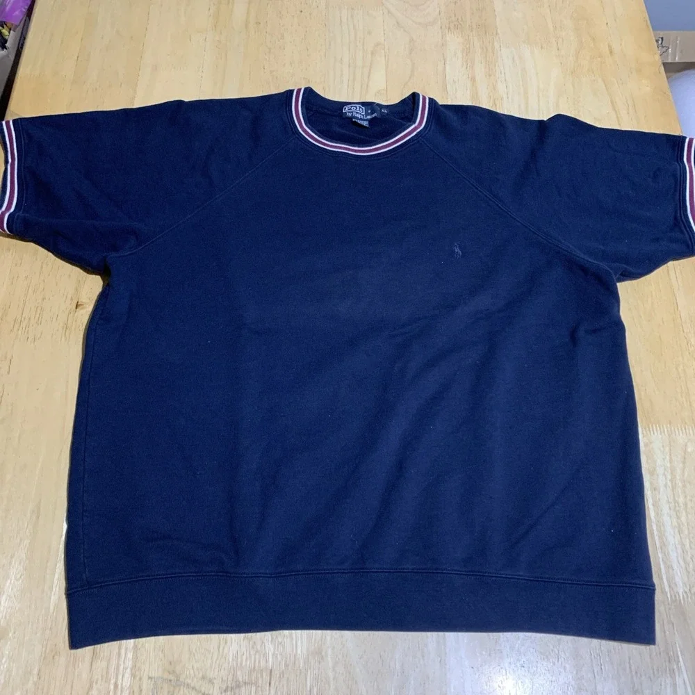 Vintage 90s Rare Ralph Lauren Polo Short Sleeve Raglan Sweatshirt Size XL